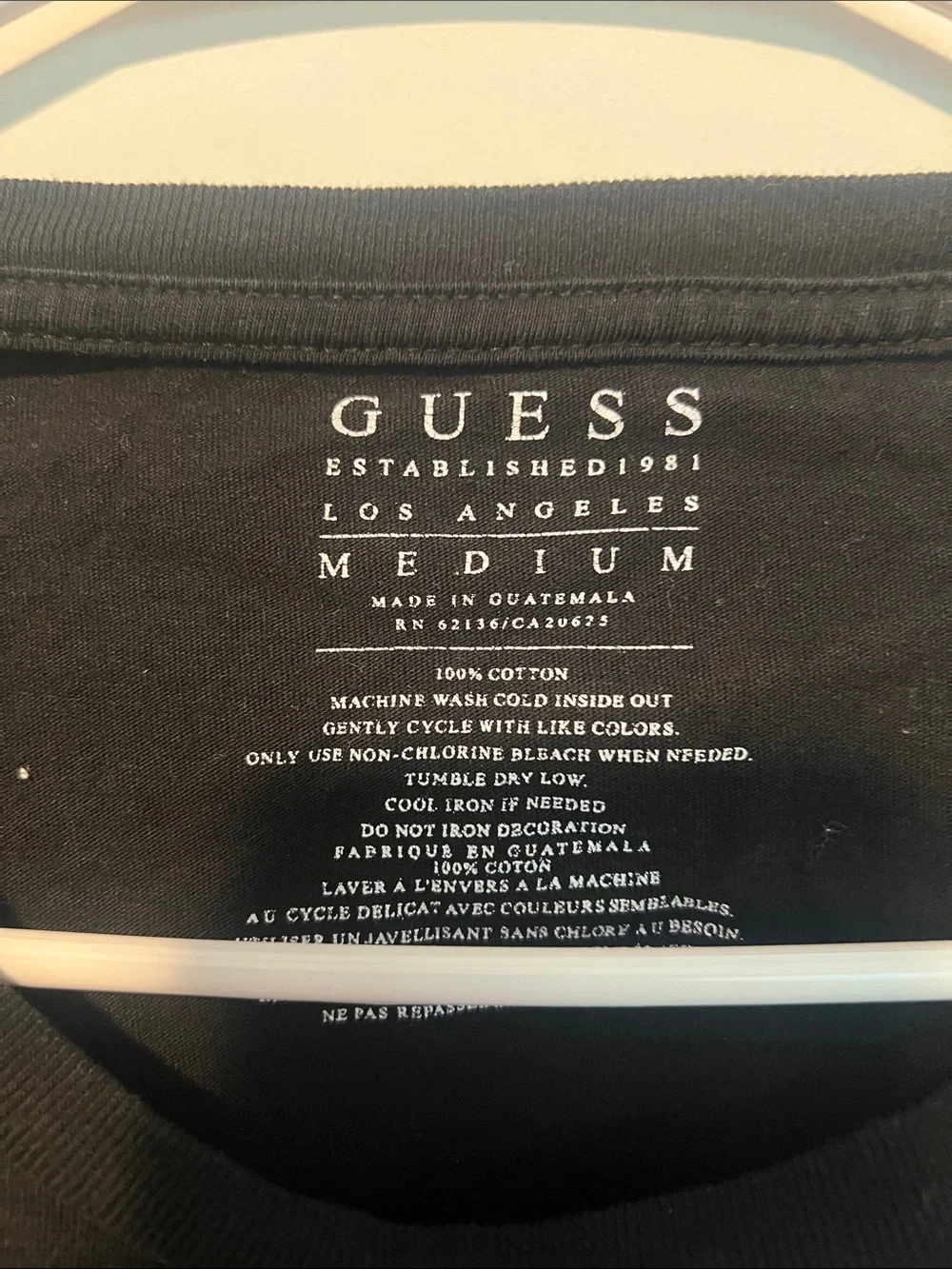 GUESS Black Tee with Blue & Silver Graphic Block - Picture 2 of 3